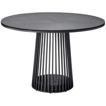 Solpuri Grid - 110 cm rund 305 - anthrazit 400 - Teak