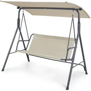 [en.casa] Satten Grau/Beige 3-Sitzer