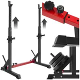 Tectake tectake® Squat Rack, multifunktional, Höhe und Breite verstellbar, bodenschonende Kunststoffkappen, inklusive 2 Aufnahmen für Hantelscheiben