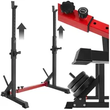 Tectake tectake® Squat Rack, multifunktional, Höhe und Breite verstellbar, bodenschonende Kunststoffkappen, inklusive 2 Aufnahmen für Hantelscheiben