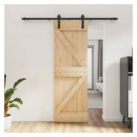 vidaXL Schiebetür mit Beschlag 70x210 cm Massivholz Kiefer