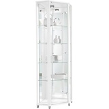 fif möbel Vitrine TRIO Eckvitrine/Glasvitrine 1x Glastür, perfekt für Sammler, Sammlervitrine weiß