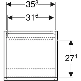 Geberit Renova Plan Hochschrank 39 x 105 x 36 cm Weiß MDF