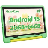 BUFO 10 Zoll 20(3+17)GB RAM+64GB ROM 1280x800 HD-Display Android15 Kinder Tablet (10,1", 64 GB, Android 15, WIFI, Anti-Blaulicht, Vorinstallierte Kinder Lernsoftware, Robustes Design) grün