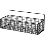 Hängender Aufbewahrungskorb, großer Drahtkorb für die Aufbewahrung in der Speisekammer, Aufbewahrungskorb für Haushaltswaren, wandmontierter Aufbewahrungskorb, kein Aufhängen, (Black)