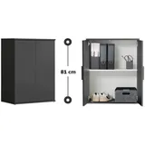 mokebo Mehrzweckschrank Schwarz, Holzwerkstoff, 1 Fächer, 60x81x34 cm, Waschküche, Mehrzweckschränke