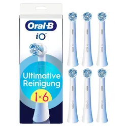 Oral-B iO Ultimative Reinigung, Original Aufsteckbürsten für elektrische Oral-B iO Zahnbürsten, 'Borsten-in-Borsten' Bündel, Weiß, 6 Stück