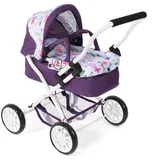Bayer Chic 2000 CHIC2000 Puppenwagen Smarty, Kleiner Kinderpuppenwagen für Kinder ab 2 Jahren, Flowers, lila