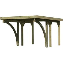Karibu Carport Einzelcarport Classic Einzel 1 Stahldach, 2 Rundbögen (Holzcarport)