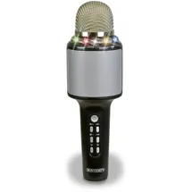 BONTEMPI | StarSync Karaoke - Drahtloses Mikrofon mit Lautsprecher und Lichteffekten für unbegrenzte Karaoke, 65x215x65 mm