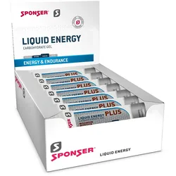 Sponser Energy Liquid PLUS Gel (Kohlenhydrat Gel mit Koffein und Taurin) Cola/Lemon 18x70g Box