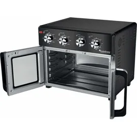 TurboTronic digitaler Heißluftofen - XXL 32 Liter mit Drehspieß für Hähnchen 4in1 Mini Backofen & Power Heißluftfritteuse Airfryer ab 80°C