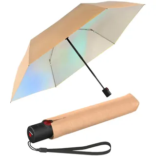 Knirps Taschenschirm U.200 Ultra Light Duomatic mit UV- und Hitzeschutz mit irisierender Beschichtung - peach