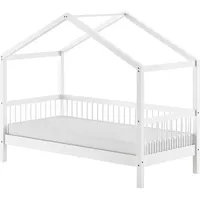 MID.YOU Hausbett Weiß, Holz, Buche, massiv, 90x200 cm, Kinder- & Jugendzimmer, Kindermöbel, Kinderbetten, Hausbetten