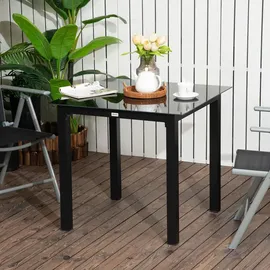 Outsunny Gartentisch 80 x 80 x 74 cm Schwarz