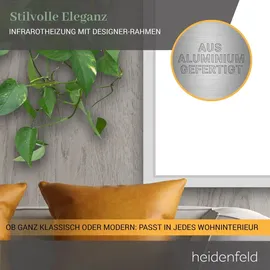 Heidenfeld Infrarotheizung HF-HP110, Wand/Decke, Alu-Rahmen, App, Fernbedienung, IP54, Thermostat (600 Watt)