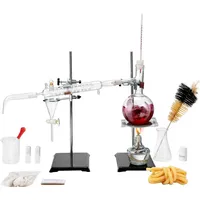 Vevor Destillationsset für ätherische Öle, 500-ml-Destillationsgerät, 3,3-Boro-Laborglas-Destillationsset mit Alkohollampe, Keramiknetz und 24-,