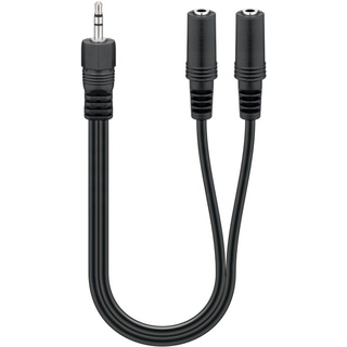 goobay Audiokabel 3,5mm-Klinken-Stecker stereo / 2x 3,5mm-Klinken-Kupplungen stereo 0,2m (50464)