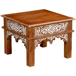 Achaz – Orientalischer Couchtisch aus Mangoholz mit Schnitzereien