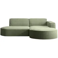 kaiser möbel Ecksofa Designer MODENA STUDIO stoff Dicker cord Poso Hellgrün Rechts