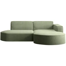 kaiser möbel Ecksofa Designer MODENA STUDIO stoff Dicker cord Poso Hellgrün Rechts