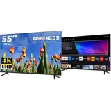 JTC 55" rahmenloser UHD Smart TV/4K-Fernseher S55U45500FLVM mit VIDAA, Triple Tuner, Netflix, Youtube, Prime Video, Disney+, DAZN - Schwarz