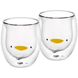 Gräwe Doppelwandige-Thermogläser, 285ml, 2er Set, Motiv Ente
