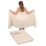 Betz 2 Stück Saunatücher Saunatuch Set Größe 80x200 cm XXL Sauna Handtuch Weich Groß Frottee France 100% Baumwolle Farbe: beige