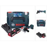 Bosch Professional Winkelschleifer 18 V 125 mm Brushless X-LOCK + 2x Akku 5,0 Ah + Ladegerät + L-Boxx