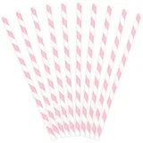 Premium Weddings Papierstrohhalme rosa gestreift 10 Stück - Papier-Trinkhalme Strohhalme Papier Trinkhalme Papier Papierhalme Streifen rosa