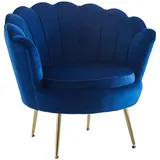 SalesFever Cocktailsessel Clam Samt 69 x 77 x 57 cm Dunkelblau