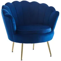 SalesFever Cocktailsessel Clam Samt 69 x 77 x 57 cm Dunkelblau