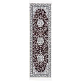 carpetfine Orientteppich Nain Diane Rot 80x600 cm Läufer | Tradtioneller Teppich für Schlaf- und Wohnzimmer