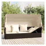 vidaXL Polyrattan Outdoor Loungebett braun inkl. Dack + Kissen
