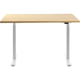 TOPSTAR Schreibtisch elektrisch höhenverstellbar Ahorn / Weiß