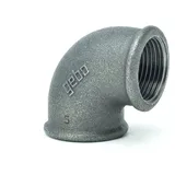 gebo-original Temperguss-gewindefitting schwarz" Winkel 90°, Ig x Ig 1 1/2 Zoll, Typ 90, Dvgw