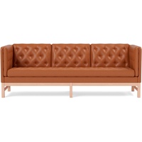 EJ315 Sofa 3-Sitzer, eiche hell geölt / leder max 95 cognac