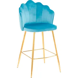SalesFever Barhocker 2er-Set 52 x 100 cm Blau/Gold