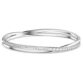Swarovski Armreif Rundschliff, Weiß, rhodiniert