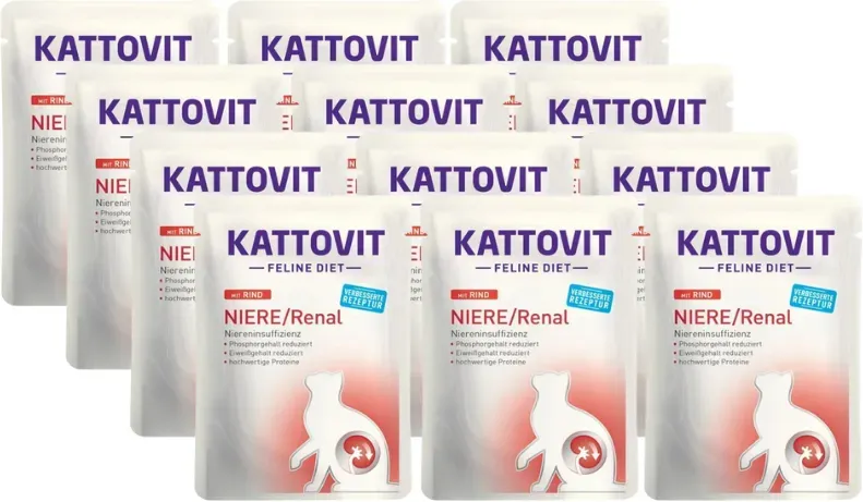 Kattovit Niere/Renal Rindfleisch 12x85g-Beutel