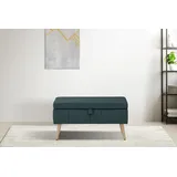 otto home Truhenbank OTTO HOME "AMIRA Sitzbank mit Stauraum, Maße B/T/H: 81/36/43 cm", grün (dunkelgrün), B:81cm H:43cm T:36cm, Struktur fein (100% Polyester);Samtvelours (100% Polyester);Luxus-Microfaser weich (100% Polyester), Sitzbänke, mit Staufach, in 3