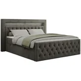 MKS Boxbett, GOLD-9 Led, 160/200 Dunkelgrau Velvet - H3