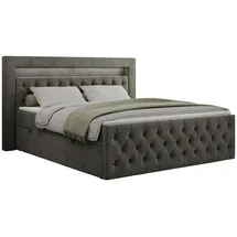 MKS Boxbett, GOLD-9 Led, 160/200 Dunkelgrau Velvet - H3