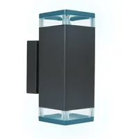 ETC Shop Wandleuchte Hauswandlampe Außenleuchte Fassadenleuchte, Aluminium schwarz, 2