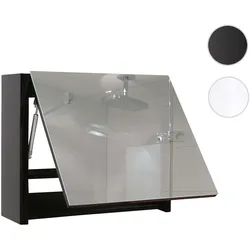 Spiegelschrank HWC-B19, Wandspiegel Badspiegel Badezimmer, aufklappbar hochglanz 48x79cm ~ schwarz