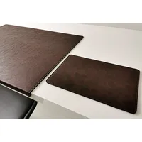 Profi Mats Schreibtischunterlage Gewinkelt mit Mauspad Lora Kunst Leder 60 x 38 Dunkel Braun