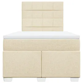 vidaXL Boxspringbett mit Matratze Creme 120x200 cm Stoff - Creme