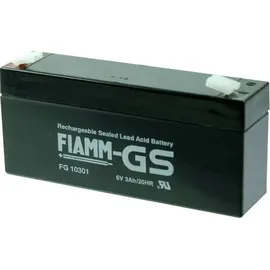 Fiamm PB-6-3 FG10301 Bleiakku 6V 3Ah Blei-Vlies (AGM) (B x H x T) 134 x 66 x 33mm Flachstecker 4.8mm