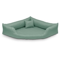 Juelle Orthopädisches Hundebett Eckbett Hundebett mit Orthopädischer Mittelhund-Matratze, Abnehmbarer Schutzhülle, Maschinenwäsche möglich, Dakota M-XXL (100x75cm, Dunkelmint)