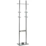 Garderobenständer, Edelstahl, Metall, 40x182x25 cm, integrierter Schirmständer, gastro- und objekttauglich, Garderobe, Garderobenständer